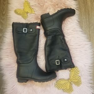 Hunter leather Tall rainy boots